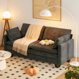 74.8"Loveseat, Lofka 2 Chenille Deep Seat Sofa with Pillow, Cloud Couch for Living Room, Dark Gray