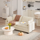 75'' Cloud Couches for Living Room Noelse 2 Seater Sofa Set Breathable Comfy Corduroy Love Seat Couches with Double Layer Upholstered Seat Cushion for Living Room Bedroom and Apartment, Beige