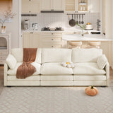 110’’ Sectional Couches for Living Room, Noelse Cloud Sectional Sleeper Sofa with Deep Seats, 3 Seater Sofa Couches with Removable Washable Fabric for Living Room Bedroom and Apartment, Beige