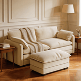 Asofer Modern Corduroy Cloud Couch, Oversized Deep Seat Sofa with Pillow, Upholstered Couches for Living Room Bedroom,Beige