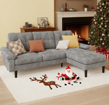 Asofer Luxury Velvet Sectional Sofa Couch, L-Shaped Sofa Set with Sofa Bed for Home, Living Room