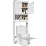 Over the Toilet Storage Cabinet Clearance with Adjustable Shelves, Bathroom Cabinet, Rustproof, Anti-Tip Safety for Small Bathrooms, White