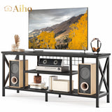 59.8 "L TV Stand Entertainment Center for TV up to 65 inch, with Storage Shelves for Living Room - Black