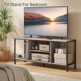 TV Stand for TV to 65 inch with Open Storage Shelves - Gray