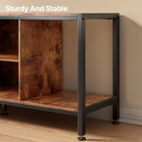 TV Stand for TV to 65 inch with Open Storage Shelves - Retro