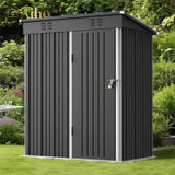 5' x 3' Storage Shed With Sliding Doors and Large Capacity for Your Home - Gray