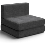 Folding Sleeper Sofa Bed, Convertible Sofa Chair, Floor Couch Memory Foam, Removable Linen Fabric Cover, Dark Gray