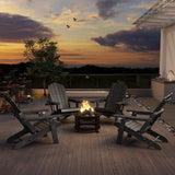 Adirondack Chair with Cupholders, Lofka Patio Furniture Set with Adjustable Backrest