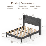 Asofer Black Bedroom Set: Queen Bed Frame with 2 Nightstands & 5+6 Drawer Dressers