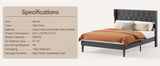 Asofer Queen Bed Frame, Upholstered Platform w/Modern Headboard, Dark Gray