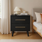 5-Piece Bedroom Furniture Set, Queen Platform Bed Frame, 2 Nightstands & 5 Drawer Dressers & 6 Drawer Dressers, Black