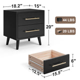 5-Piece Bedroom Furniture Set, Queen Platform Bed Frame, 2 Nightstands & 5 Drawer Dressers & 6 Drawer Dressers, Black