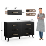 Asofer Modern 4 Pieces Bedroom Furniture Set, Includes Queen Bed Frame, 2 Nightstands,6-Drawer Dresser