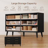 Asofer Modern 4 Pieces Bedroom Furniture Set, Includes Queen Bed Frame, 2 Nightstands,6-Drawer Dresser