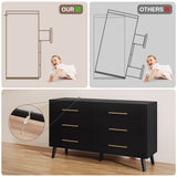 Asofer Modern 4 Pieces Bedroom Furniture Set, Includes Queen Bed Frame, 2 Nightstands,6-Drawer Dresser
