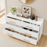 Asofer 3-Piece Bedroom Furniture Sets, Includes 5 - Drawer Dressers, 6 - Drawer Cabinet and Nightstand with Metal Handle, White