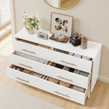 Asofer Modern 4 Pieces Bedroom Furniture Set, Includes Queen Bed Frame, 2 Nightstands,6-Drawer Dresser