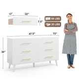 Asofer Modern 4 Pieces Bedroom Furniture Set, Includes Queen Bed Frame, 2 Nightstands,6-Drawer Dresser