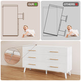 Asofer Modern 4 Pieces Bedroom Furniture Set, Includes Queen Bed Frame, 2 Nightstands,6-Drawer Dresser