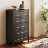 Asofer Bedroom Sets, Includes 5 Drawer Dresser & 7 Drawer Dresser for Master Bedroom, Black