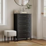 Asofer 2 Piece Wooden Dresser Set, Modern Chest of Drawers Combo, Storage Dresser Furniture for Bedroom & Living Room