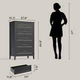 Asofer 2 Piece Wooden Dresser Set, Modern Chest of Drawers Combo, Storage Dresser Furniture for Bedroom & Living Room