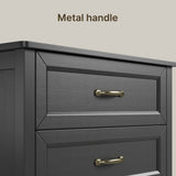 Asofer 2 Piece Wooden Dresser Set, Modern Chest of Drawers Combo, Storage Dresser Furniture for Bedroom & Living Room