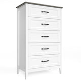 Asofer 5-Drawer Dresser for Bedroom, Modern Wood Chest with Metal Handle for Bedroom, Living Room (Copy)
