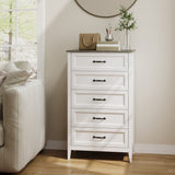 Asofer 5-Drawer Dresser for Bedroom, Modern Wood Chest with Metal Handle for Bedroom, Living Room (Copy)