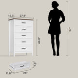 Asofer Heavy Duty 5-Drawer Dresser w/ Extra Deep Storage & Smooth Gliding Metal Drawers, Retro