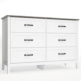 Asofer 2PCS Bedroom Furniture Sets, Wide Dresser & Tall Chest Combo, White