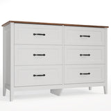 Asofer 6-Drawer Dresser for Bedroom, Modern Wood Double Chest for Bedroom, Living Room