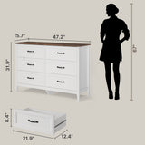 Dresser for Bedroom, Asofer 5 Drawer White Dresser Cabinet with Metal Handle, Modern Wood Chest for Bedroom, Living Room