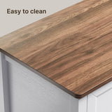 Farmhouse Dresser for Bedroom, 47.2" Wide 6 Drawer Dresser Storage Organizer, Wood Chest of Drawers for Bedroom, TV Stand for 50 inch TV, for Living Room, Hallway - Retro Desktop