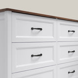 Dresser for Bedroom, Asofer 5 Drawer White Dresser Cabinet with Metal Handle, Modern Wood Chest for Bedroom, Living Room