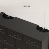 Asofer Bedroom Sets, Includes 5 Drawer Dresser & 7 Drawer Dresser for Master Bedroom, Black