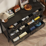 Asofer Dresser for Bedroom, 7-Drawer Black Dresser Cabinet with Metal Handle
