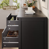 Asofer Bedroom Sets, Includes 5 Drawer Dresser & 7 Drawer Dresser for Master Bedroom, Black