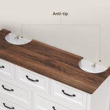 Asofer Dresser for Bedroom, 7-Drawer White Dresser Cabinet with Metal Handle, Retro countertop