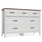 Bedroom Furniture Set, Asofer Queen Size Bed Frame with Headboard, 2 Nightstands, 5-Drawer Dresser & 7-Drawer Chest, White