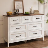Bedroom Furniture Set, Asofer Queen Size Bed Frame with Headboard, 2 Nightstands, 5-Drawer Dresser & 7-Drawer Chest, White