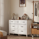 Bedroom Furniture Set, Asofer Queen Size Bed Frame with Headboard, 2 Nightstands, 5-Drawer Dresser & 7-Drawer Chest, White