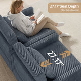 Noelse Sleeper Chair for Small Spaces, 3-in-1 Convertible Sofa Bed Chair, Pull Out Chair Bed with Storage Side Pockets, Corduroy Fabric, Dark Gray