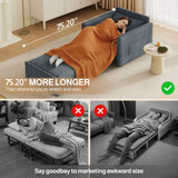 Noelse Sleeper Chair for Small Spaces, 3-in-1 Convertible Sofa Bed Chair, Pull Out Chair Bed with Storage Side Pockets, Corduroy Fabric, Dark Gray