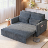 Noelse 3 in 1 Convertible Sofa Bed, Loveseat Sleeper with Full Size Pull Out Bed, Small Space Couch with Storage Pockets for Living Room, Apartment，Dark Gray