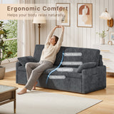 Modular Sectional Pull Out Sofa Bed,6-in-1 Convertible Loveseat Sleeper Sofa couch with Independent Extendable Seats,Dark Gray