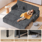 Modular Sectional Pull Out Sofa Bed,6-in-1 Convertible Loveseat Sleeper Sofa couch with Independent Extendable Seats,Dark Gray