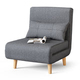 Convertible Chair Bed Futon Sofa with Adjustable Backrest, Accent Chair for Apartment, Bedroom, Office - Dark Grey