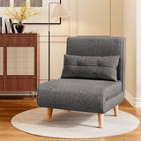 Convertible Chair Bed Futon Sofa with Adjustable Backrest, Accent Chair for Apartment, Bedroom, Office - Dark Grey