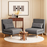 Convertible Chair Bed Futon Sofa with Adjustable Backrest, Accent Chair for Apartment, Bedroom, Office - Dark Grey